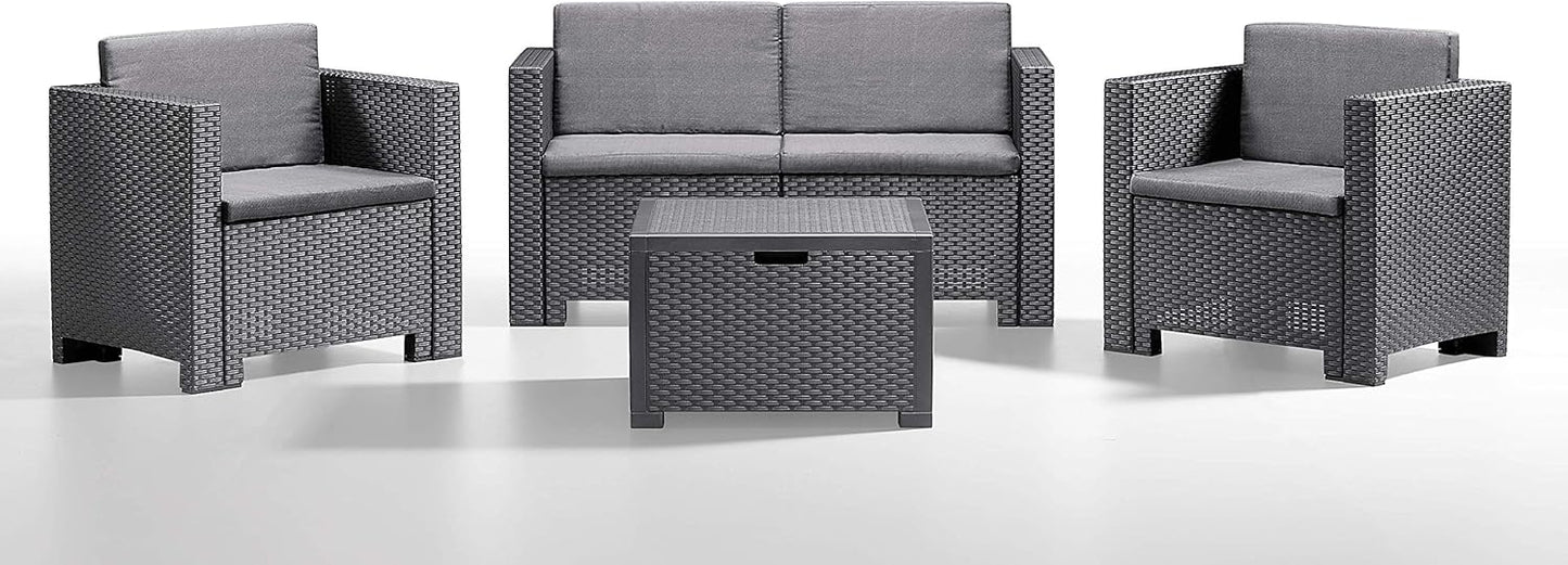 Bica 9017.4 Living Room Set, Anthracite, 279 x 155 x 64 cm
