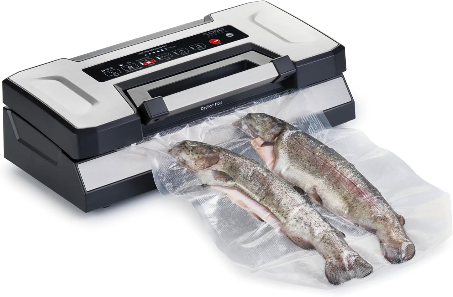 CASO VRH 790 advanced Pro – Valutazione di prova molto buona, fino a 200 operazioni di vuoto, con funzione brevettata CASOTEK Liquido, doppia cucitura saldata, con sacchetto sottovuoto