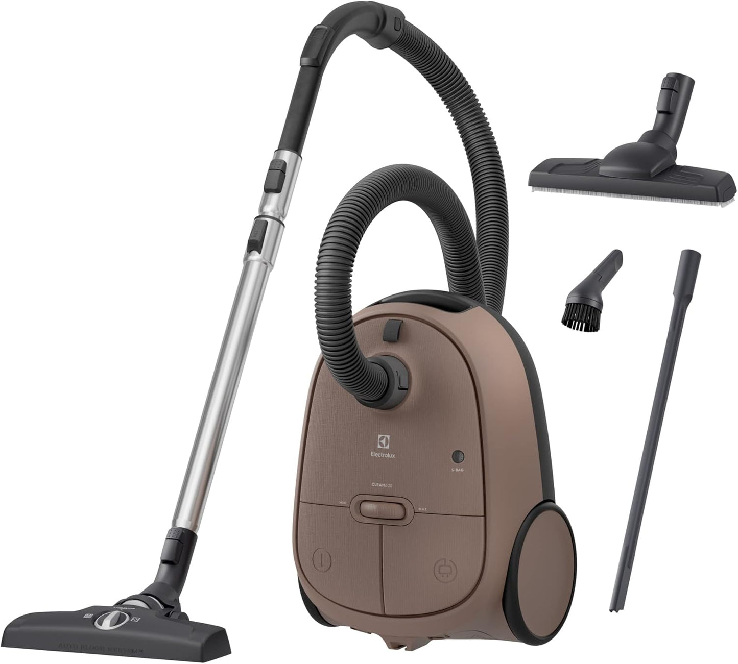 Electrolux EB61C3WBL Aspirapolvere con sacco, Serie 600, Elevata Filtrazione, Aspirapolvere Potente 750W, 3,5L Capacità Sacchetto, a traino, Silenzioso 75 dB, Marrone noce