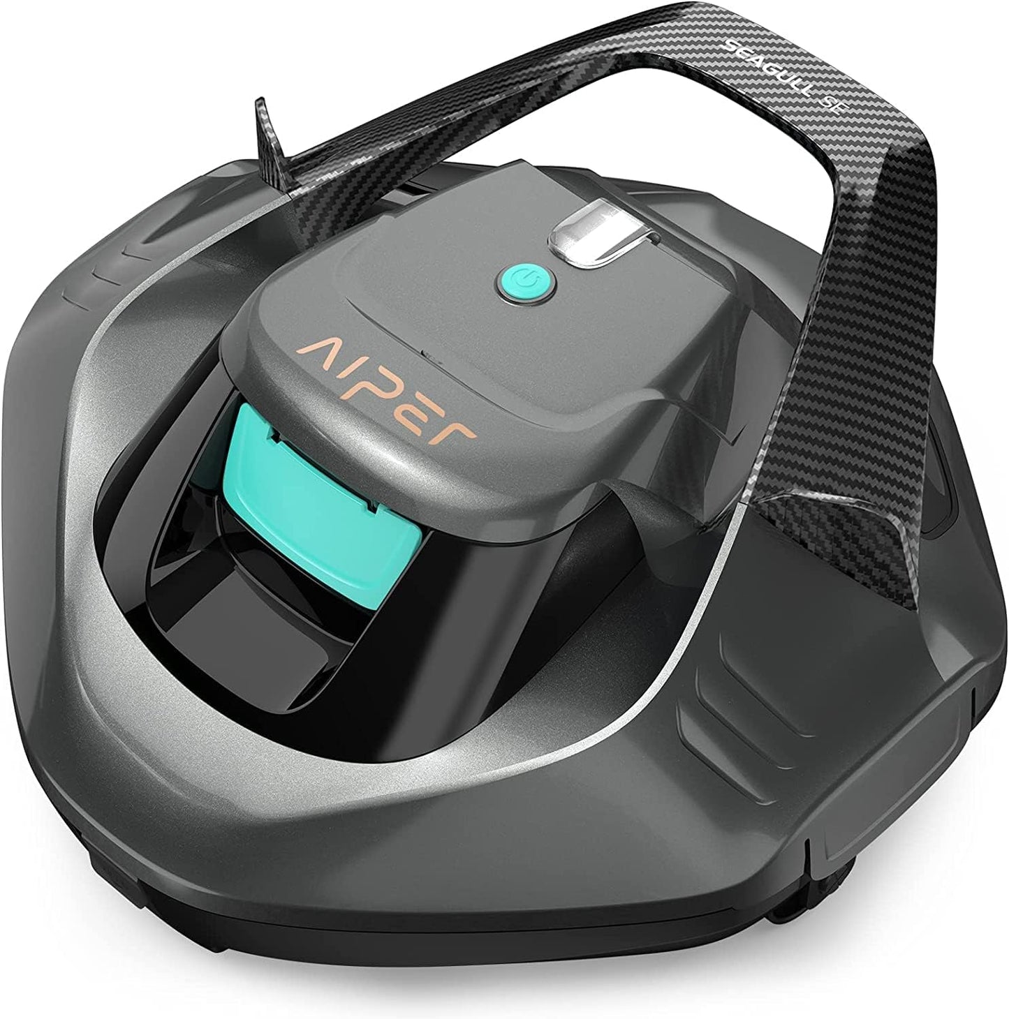 AIPER Seagull SE - Robot Piscina senza Fili, Motore Dual-Drive, Avvio One-Click, AutoParcheggio, Ricarica Veloce, Durata fino 90 min, piscine max 80 m, Gancio Recupero/2x Spazzole/2x Ruote, Grigio