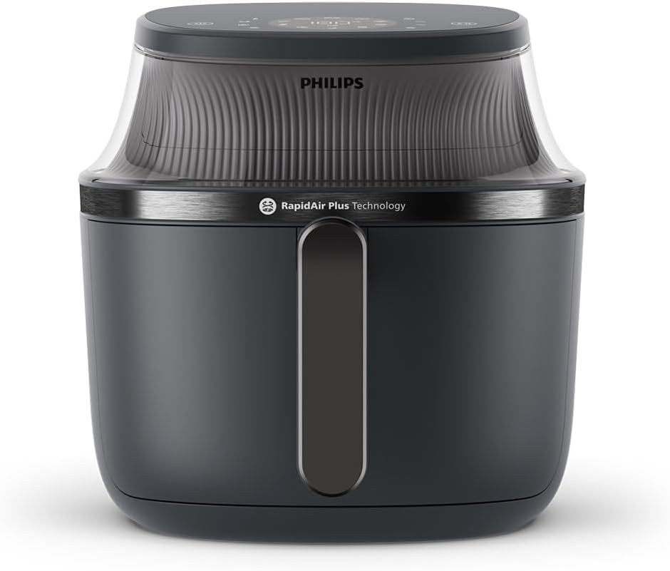 Philips Airfryer Serie 3000: Friggitrice ad aria da 6,2L con finestrella, Tec. RapidAir Plus, 16 modalità di cottura, 90% grassi in meno, facile da pulire, touchscreen, risparmio energetico (NA330/00)