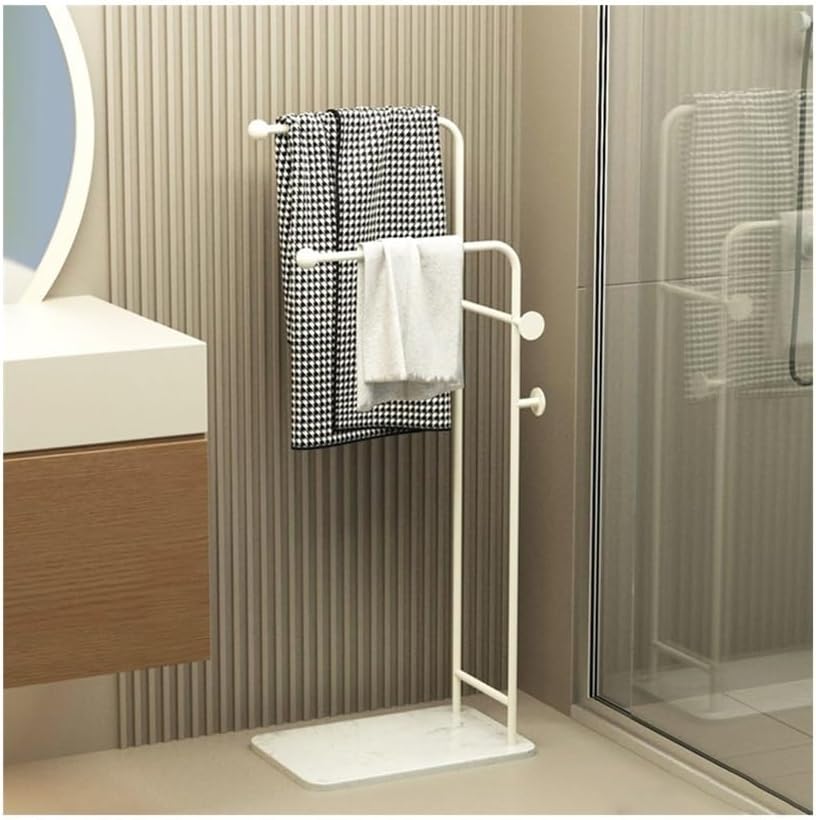 Indipendente Portasciugamani da bagno terra in ferro nordico toilette Portasciugamani(Cream White)