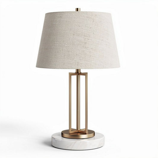 Lampada da tavolo in metallo nero con paralume bianco dimensioni 30 x 30 x 60cm