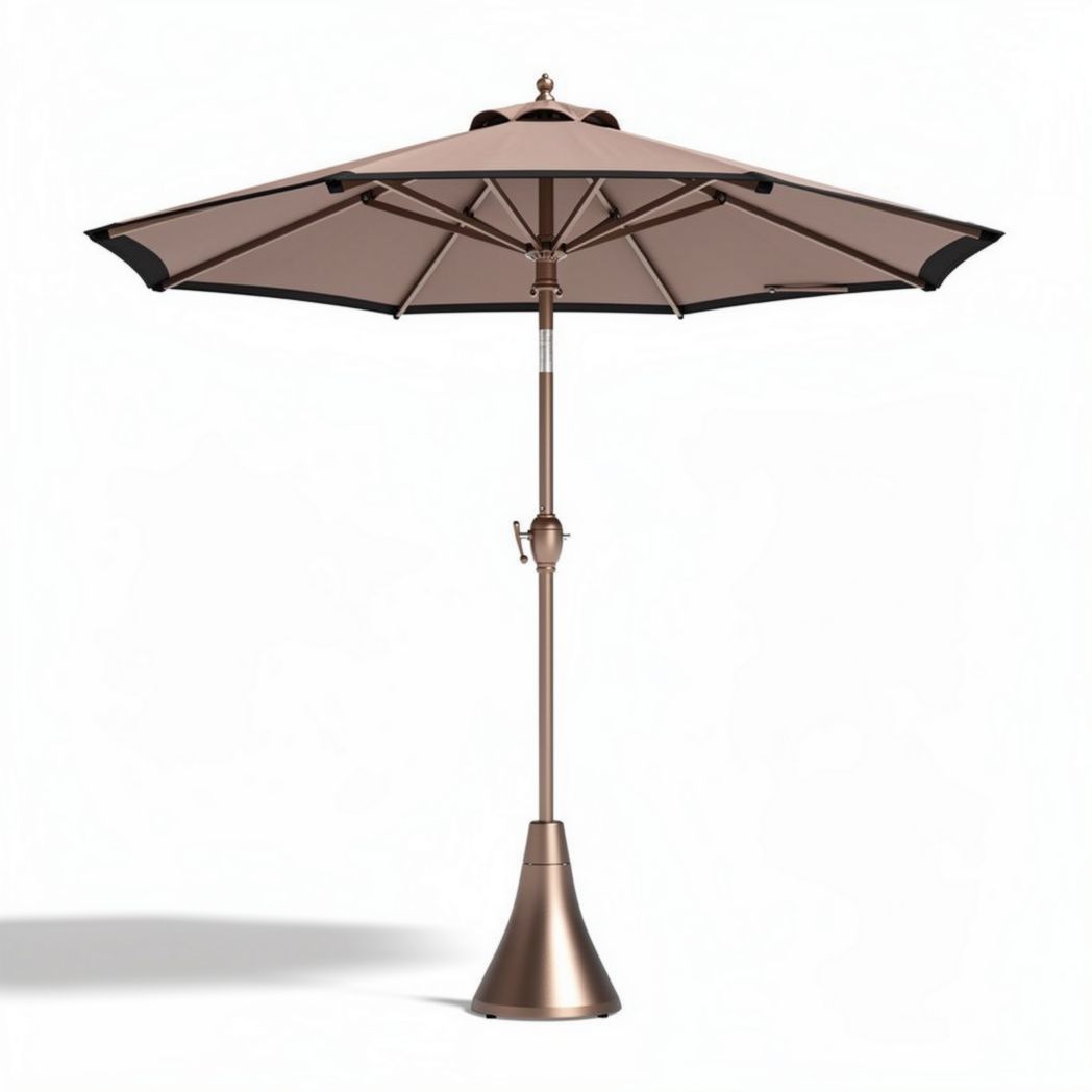 ombrellone da giardino in alluminio bronzeo con struttura regolabile 250 x 250 x 240cm