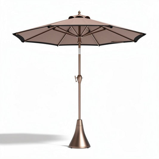 ombrellone da giardino in alluminio bronzeo con struttura regolabile 250 x 250 x 240cm