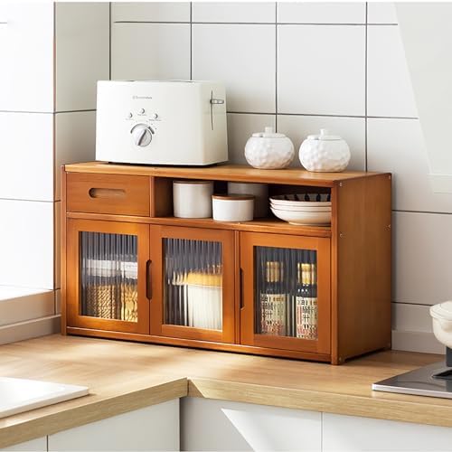 Armadietto da cucina – Armadietto da appoggio multistrato con piatto e portaspezie per organizzare la cucina