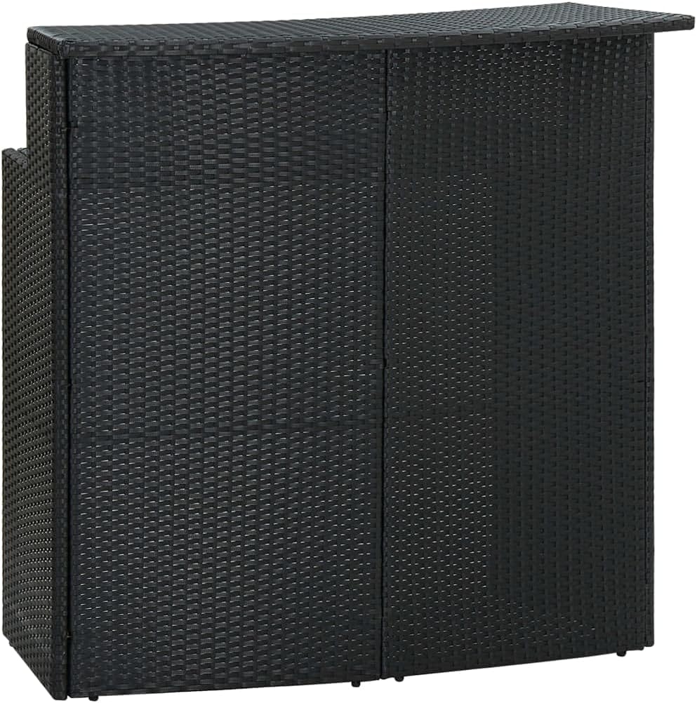 vidaXL Outdoor Bar Table Black 120 x 55 x 110 cm Polyrattan