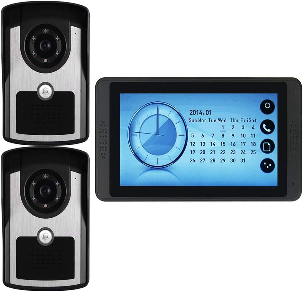 Videocitofono WiFi Campanello Video, 7 Pollici HD Video Doorbell Phone, Audio Bidirezionale Sblocco a Distanza Telecamera Sorveglianza, Vista Notturna a Infrarossi, Impermeabile