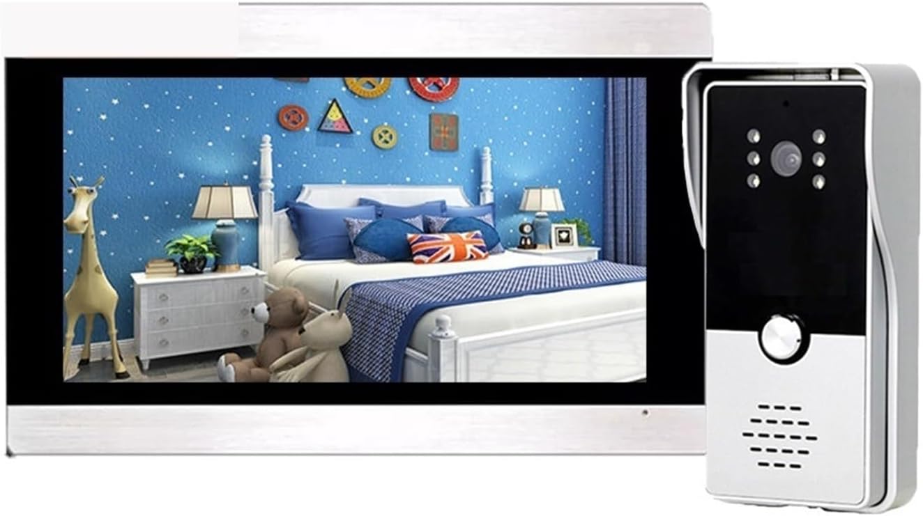 7 Pollici 1080P Wifi Videocitofono Senza Fili Citofono Domestico Di Registrazione Del Movimento Campanello Con Fotocamera Sblocca Conversazione Audio Bidirezionale(Set 1-1v1)